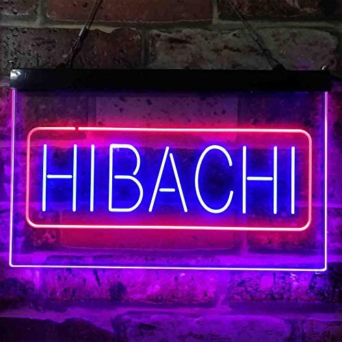 Japanese Food Hibachi Dual LED Neon Light Sign